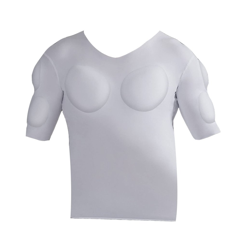 Men's Fake Muscle T-Shirt Multiple Styles to Choose Padded Enhancers Muscular Invisible Underwear,A,S