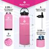 Flobottle, Stainless Steel Water Bottle with Straw, 28 Oz Insulated Bottle with Storage, Leak Proof, BPA-Free, Modern, Blissful Pink, 838.46 ml, Hiking, Cycling, Gym, Everyday Use view 3