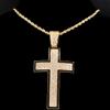 Men Hip hop Shine Crystal Cross Pendant Necklace With 13mm Rhinestone Cuban Chain Iced Out Bling Necklaces Rock Fashion Jewelry (Stainless Steel B Gold-24inch(62cm)) view 1