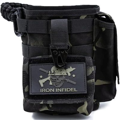 Battle Bottle Sleeve - 64 oz Water Bottle Sleeve Only - Fits Many 2L Steel Water Bottle Cover Rugged & Versatile Design with Storage for Phone, Wallet & Keys - Multicam (Black Camo)
