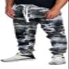 PROGO USA Men's Joggers Sweatpants Basic Fleece Marled Jogger Pant Elastic Waist (Small, B&W Camo) view 2