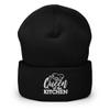Female Chef Embroiderd Beanie Hat, Queen of The Kitchen, Kitchen Lover, Mom Cooking Gift Black view 1