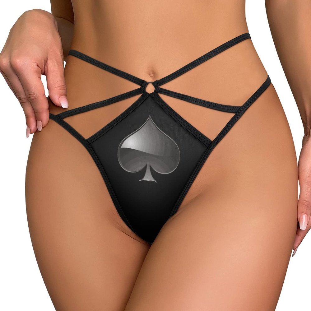 Poker Spades Women's Sexy G-String Beautiful High Waist Panties Thongs T Back Underwear 2XL
