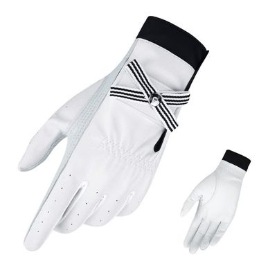 XARONF Golf Gloves, Womens Leather Golf Glove Left Hand and Right Hand Gloves, 1 Pair (Size : 17)
