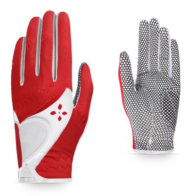 XARONF Mens Golf Glove Left Hand with Ball Marker Value, Soft Comfortable, Fit Size, 2 Pack (Color : Red, Size : 17)