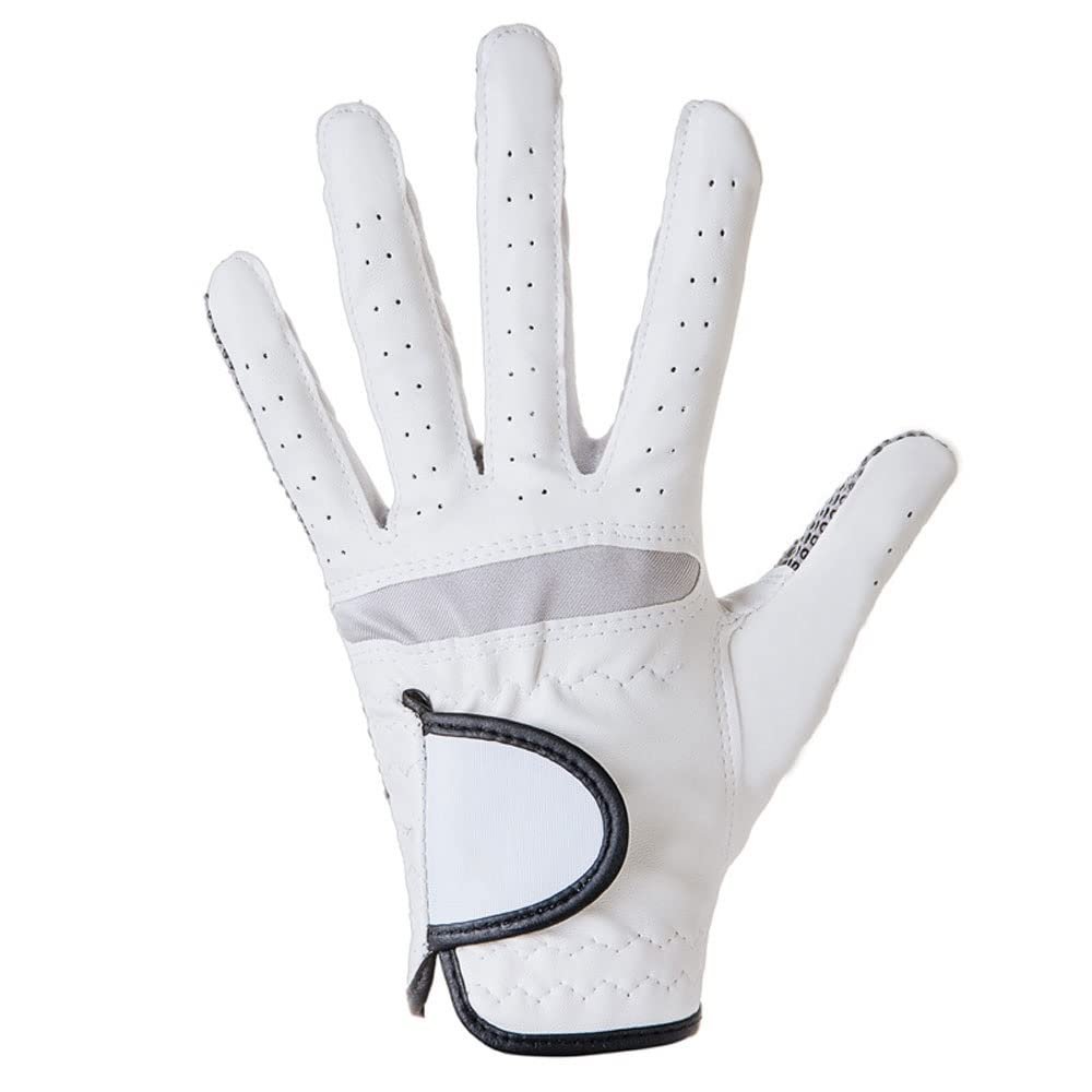 XARONF Men's Golf Gloves Left Hand, Single Gloves with Anti-Skid Particles, Practice Golf Gloves (Color : White, Size : 27)
