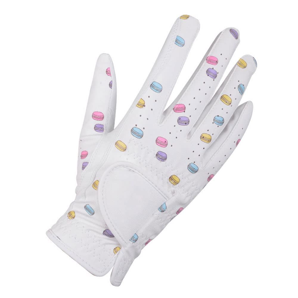 XARONF Women's Golf Glove,Set of 2 Golf Glove White, Golf Gloves Women Left Hand Right Breathable Comfortable (Size : 21)
