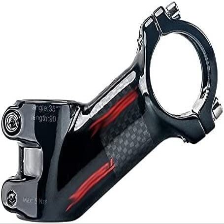 ZECHAO Ultralight Bike Handlebar Stems,Carbon Fibre Stem 10/17/25/35 Degree Bike Stem 70/80/90/100mm for Mountain Road Folding Bike Bike Stem (Color : Black, Size : 17 Degree 90mm)