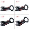 ZECHAO Ultralight Bike Handlebar Stems,Carbon Fibre Stem 10/17/25/35 Degree Bike Stem 70/80/90/100mm for Mountain Road Folding Bike Bike Stem (Color : Black, Size : 17 Degree 90mm) view 3