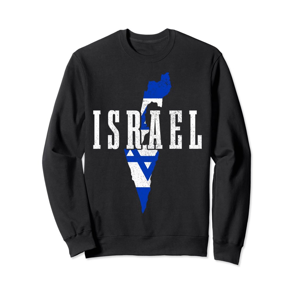 Israel Map Pride Jewish Jew Israelite Israeli Flag Sweatshirt