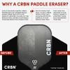 CRBN Pickleball - Paddle Eraser, Best Carbon Fiber Pickle Ball Racket Cleaner, Fast & Easy Rubber Bar to Remove Ball Residue, Dirt, & Minor Scrapes/Scratches - Patent Pending (Black, 1 Pack) view 2