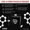 CRBN Pickleball - Paddle Eraser, Best Carbon Fiber Pickle Ball Racket Cleaner, Fast & Easy Rubber Bar to Remove Ball Residue, Dirt, & Minor Scrapes/Scratches - Patent Pending (Black, 1 Pack) view 3