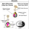 Clip On Yellow Crystal Dangle Non Pierced Earrings for Women (Nov-Citrine-Rose Gold Plated) view 3
