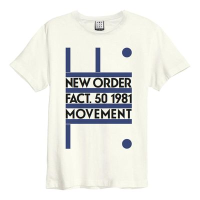 Amplified Unisex Adult Movement New Order T-Shirt (XXL) (Vintage White)
