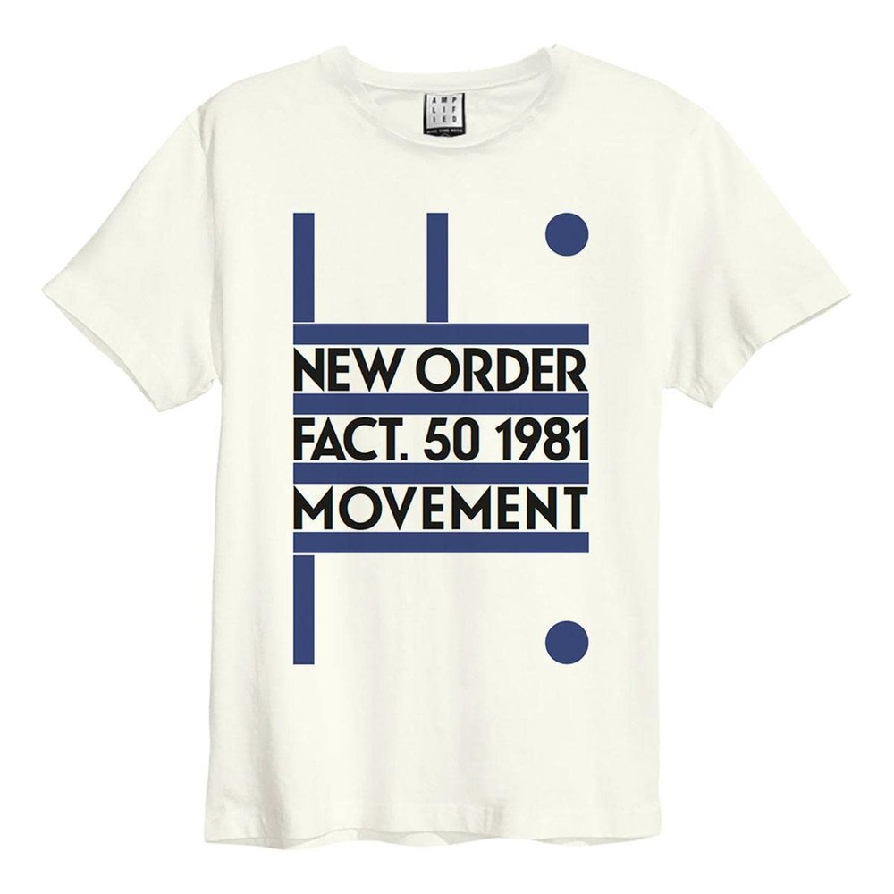Amplified Unisex Adult Movement New Order T-Shirt (XXL) (Vintage White)