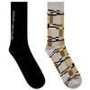 Dare 2b Unisex Adult Henry Holland Socks Set (Pack of 2) (10, 13) (Black/Beige/Gray) view 4