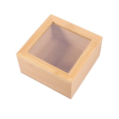 Alipis Wooden Box Wood Glass Storage Box Square Jewelry Display Case with Clear Window with Lid