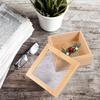 Alipis Wooden Box Wood Glass Storage Box Square Jewelry Display Case with Clear Window with Lid view 3