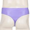 Alvivi Men's High Waisted Oily Smooth Underwear Full Cover Bulge Pouch Bikini Briefs Glossy Panties Light Purple A XX-Large view 3