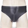 Alvivi Men's High Waisted Oily Smooth Underwear Full Cover Bulge Pouch Bikini Briefs Glossy Panties Grey A Large view 2