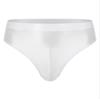 Alvivi Men's High Waisted Oily Smooth Underwear Full Cover Bulge Pouch Bikini Briefs Glossy Panties White A Large view 1