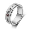 LuckyAmor Fidget Ring Men Anti Anxiety Ring:Personalized Inspirational Mantra 8MM Width Stainless Steel Silver Black Rainbow Spinning Ring for Men Friend Encouragement Gift size 7-12 view 1