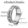 LuckyAmor Fidget Ring Men Anti Anxiety Ring:Personalized Inspirational Mantra 8MM Width Stainless Steel Silver Black Rainbow Spinning Ring for Men Friend Encouragement Gift size 7-12 view 2
