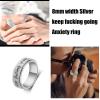 LuckyAmor Fidget Ring Men Anti Anxiety Ring:Personalized Inspirational Mantra 8MM Width Stainless Steel Silver Black Rainbow Spinning Ring for Men Friend Encouragement Gift size 7-12 view 3