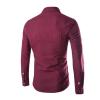 Maiyifu-GJ Men's Casual Business Dress Shirt Regular Fit Button Down Shirts Solid Slim Fit Long Sleeve Western Shirts (Red Wine,XX-Large) view 2