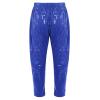 Aislor Girls Boys Glitter Sequins Hip Hop Jazz Street Modern Solo Dance Harem Pants Sweatpants Performance Trousers Royal Blue 7-8 Years view 2