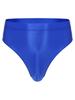 Alvivi Men's High Waisted Oily Smooth Underwear Full Cover Bulge Pouch Bikini Briefs Glossy Panties Blue A Large view 1