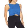 Bestisun Athletic Gym Shirts Workout Crop Tank Tops Pilates Dance Clothing for Women Blue M view 3