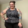FOREYOND Plus Size Workout Tank Tops Loose fit Racerback Sleeveless Shirts Gym Running Yoga Clothes for Women Black Tie Dye 3XL view 2