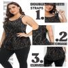 FOREYOND Plus Size Workout Tank Tops Loose fit Racerback Sleeveless Shirts Gym Running Yoga Clothes for Women Black Tie Dye 3XL view 3