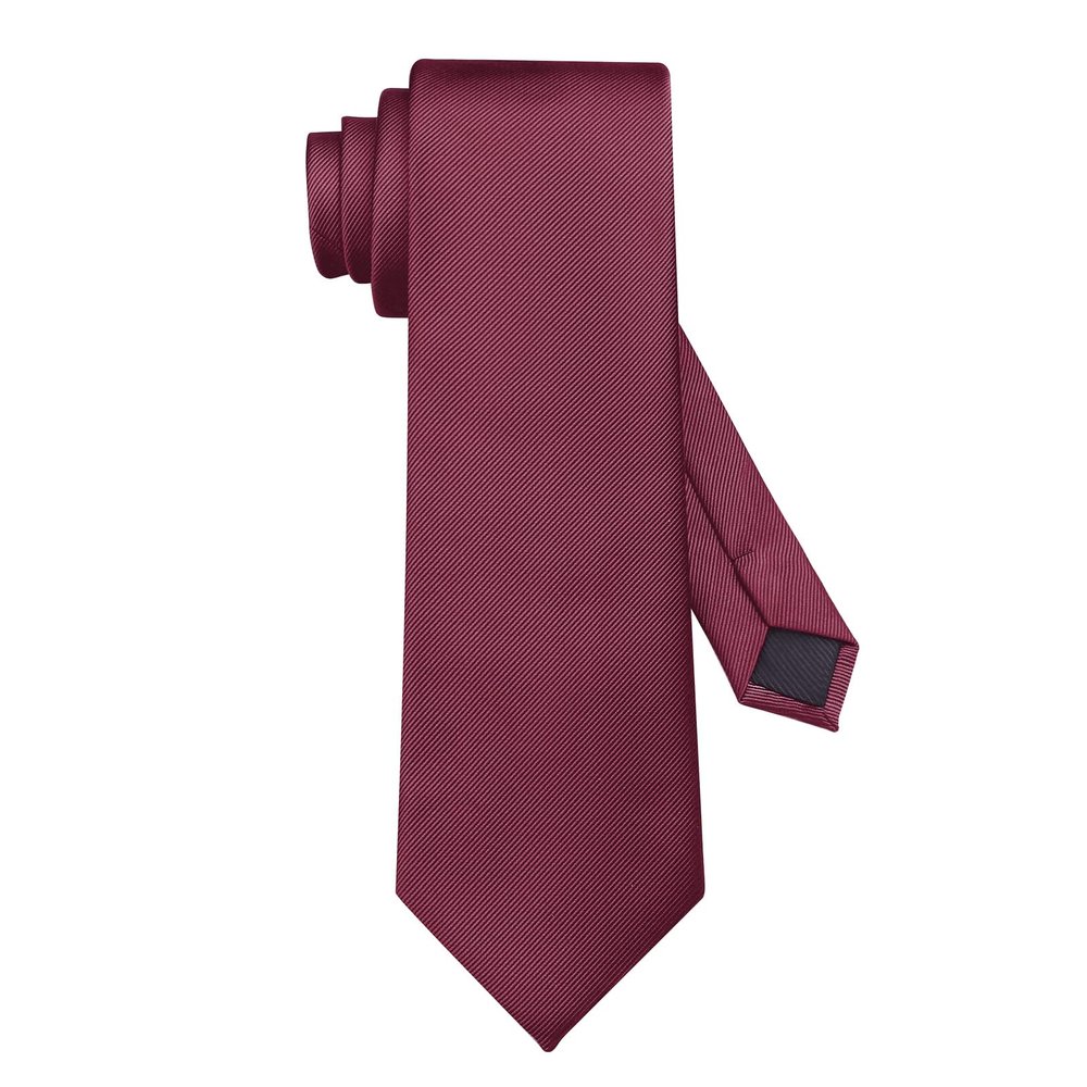 DecTwig Men's Maroon Ties Solid Color Formal Neckties 3.15" (8CM) Burgundy Ties For Men