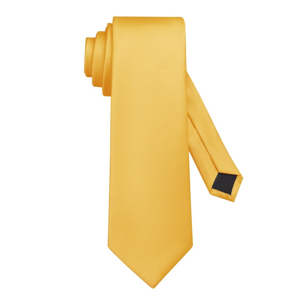 DecTwig Men's Ties Solid Color Formal Neckties 3.15" (8CM) Golden Yellow Ties For Men
