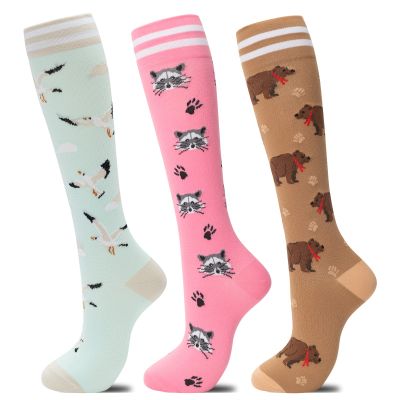 fenglaoda Compression Socks for Women Men 3 Pairs Graduated Compression Support Circulation Socks for Nurses