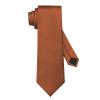 DecTwig Men's Burnt Orange Ties Solid Color Formal Neckties 3.15" (8CM) Rust Ties For Men view 1