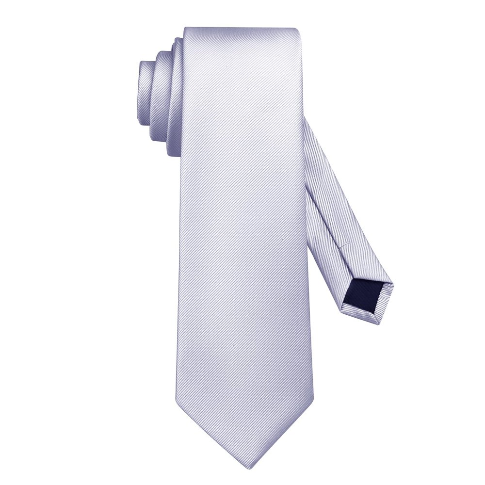 DecTwig Men's Ties Solid Color Formal Neckties 3.15" (8CM) Silver Grey Ties For Men