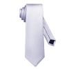 DecTwig Men's Ties Solid Color Formal Neckties 3.15" (8CM) Silver Grey Ties For Men view 1