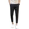 Men's Traditional Plaid Pants Plaid Casual Trousers Slim Fit Striped Slacks Loose Comfort Trousers (Black,28) view 1