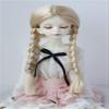 1/4 MSD BJD Wigs JD103 7-8inch 18-20cm Long Parting Twins Braid Pony Synthetic Mohair Doll Wigs (Blond) view 1