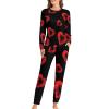 Albania Flat Heart Flag Pajamas Sets Soft Nightwear Long Sleeve Sleepwear 2 Piece Pjs Loungewear for Women XS view 1