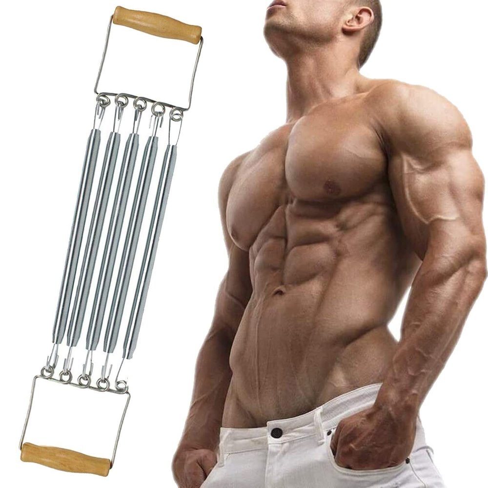 sainio Chest Pull Expander, Chest Expander Exerciser, 5 Spring Expander (Multicolor)