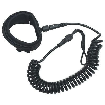 Tidyard SUP Coiled Leash Black 10 Inch Length Paddle Board Surfboard Leash with Padded Ankle Strap