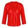 Jhaoyu Kids Boys Girls Shiny Sequins Dance Top Long Sleeve T-Shirt Jazz Hip Hop Performance Disco Costume Streetwear Red 2-3 Years view 1