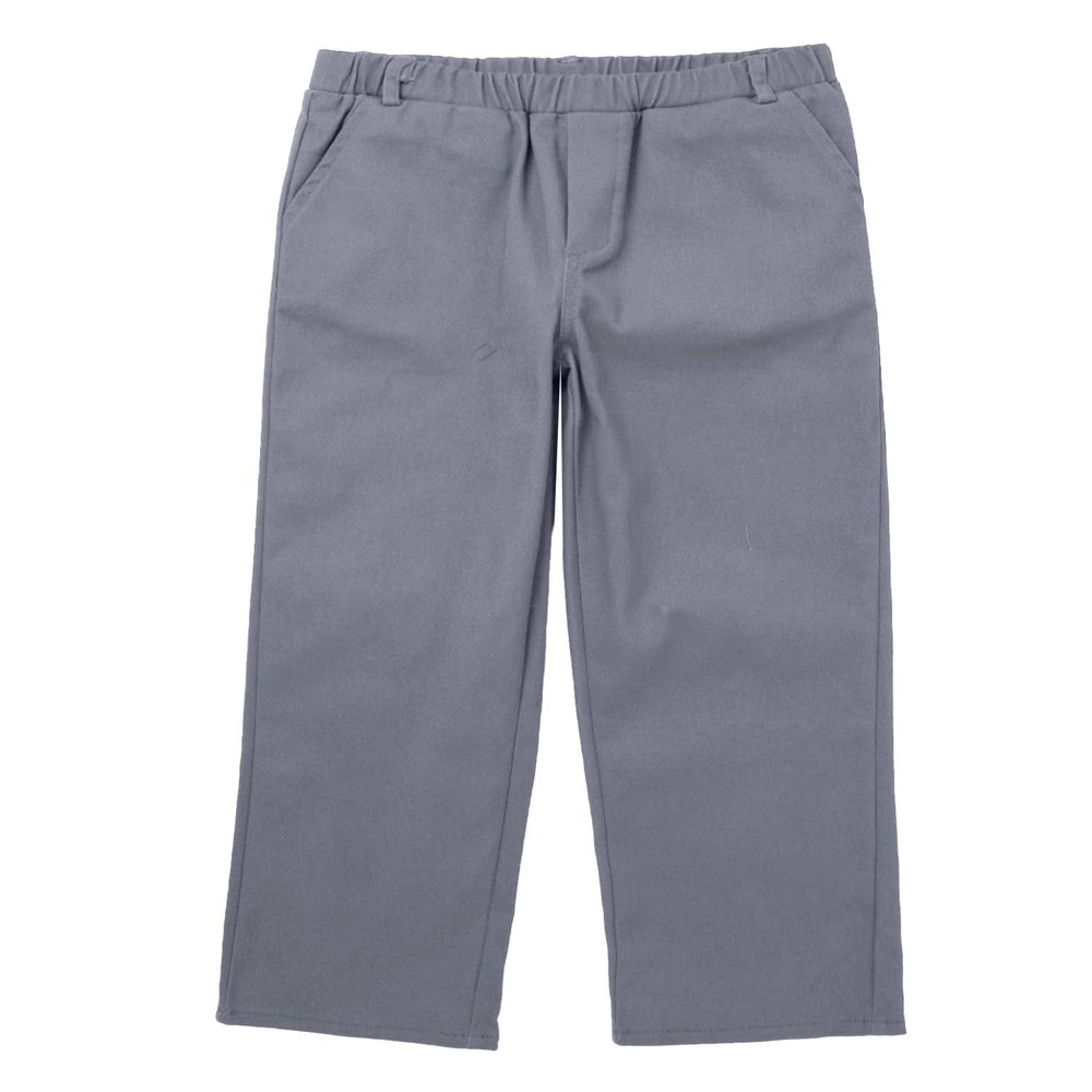 WinChang Boys Trousers Flat Front School Uniforms Elastic Waist Gentleman Formal Dress Pants for Wedding Birthday Party Grey 4 Years