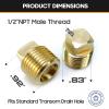 HAPDEN Boat Plugs 1/2 Inch Npt Solid Brass Boat Drain Plug, 2 Pack Garboard Drain Plug Boat Drain Plug Fits Most Boat Hulls (1/2 Inch NPT) view 4