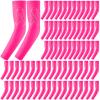 Zhehao 36 Pairs Breast Cancer Awareness Sleeves with Ribbon Cooling Compression Arm Sleeves for Men Women Charity Sport (Pink, Large) view 1
