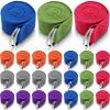 Leyndo 24 Pcs Yoga Strap Stretching Pilates Exercise Adjustable Straps 6 ft Non Elastic Yoga Belt with Adjustable D Ring Buckle for Pilates Gym Workouts Fitness (Bright) view 1